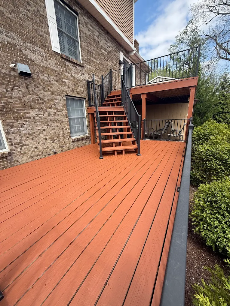 Before and after deck restoration Terre Haute IN