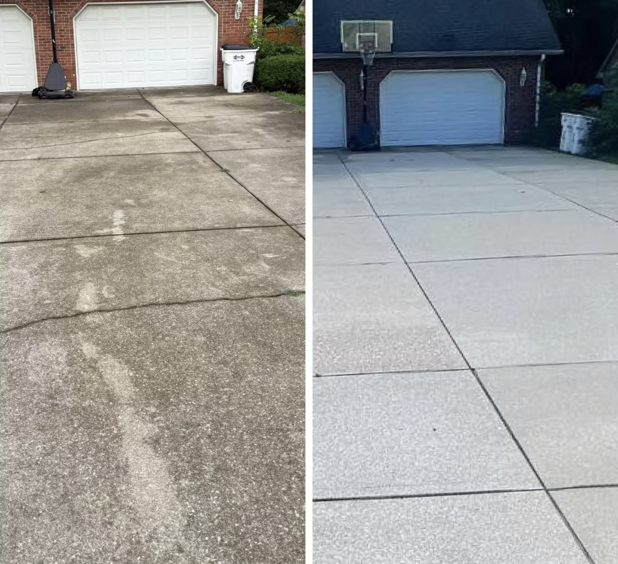 Before and after driveway cleaning Terre Haute IN