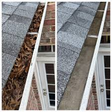 Before and after gutter cleaning Terre Haute IN
